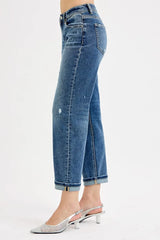 RISEN Full Size Low Rise Crop Boyfriend Jeans Plus Size OutfitFlow