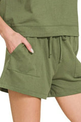 Zenana Premium Cotton Top & Shorts Set OutfitFlow