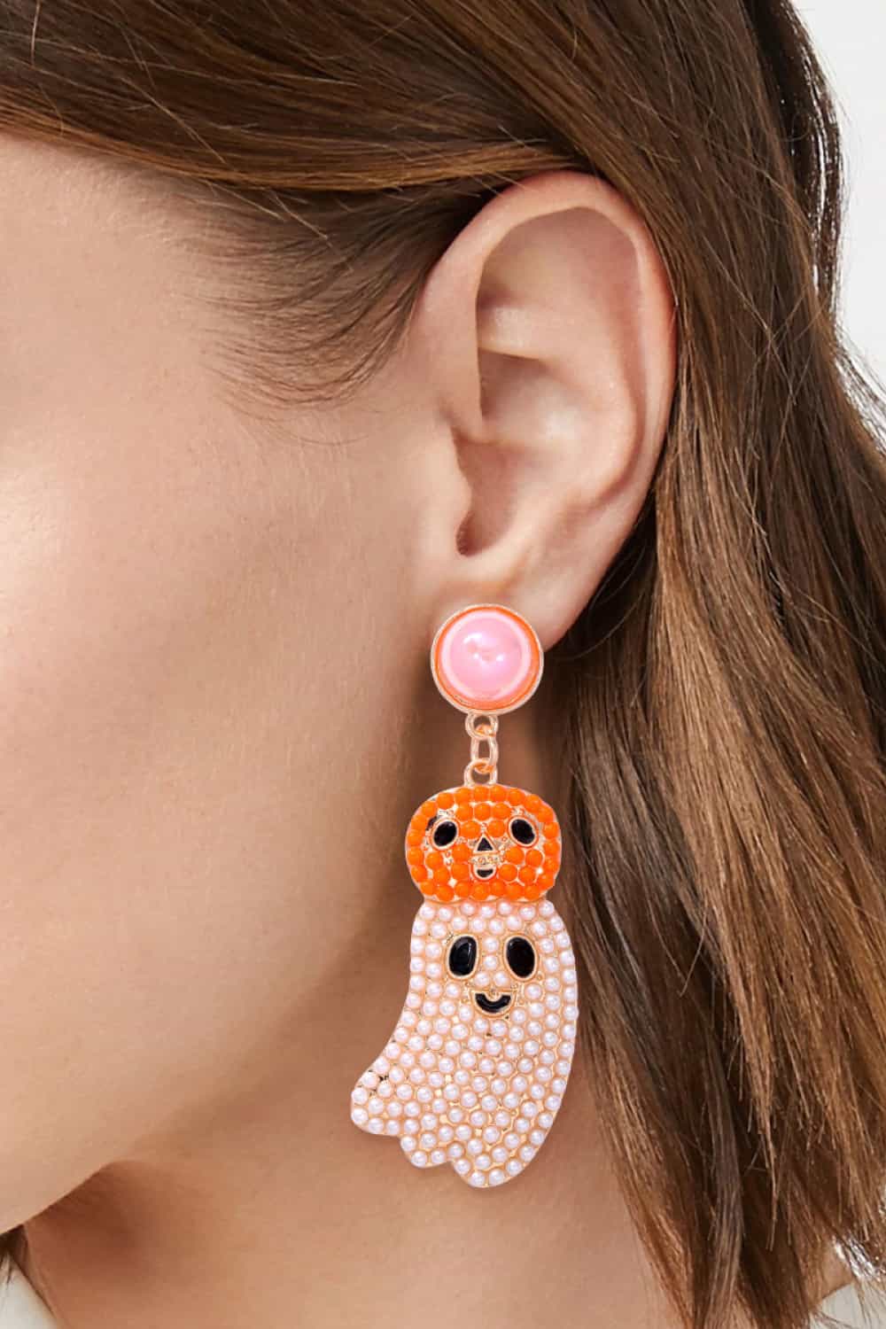 Halloween Ghost Shape Dangle Earrings OutfitFlow
