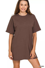 Zenana Short Sleeve Mini Tee Dress OutfitFlow