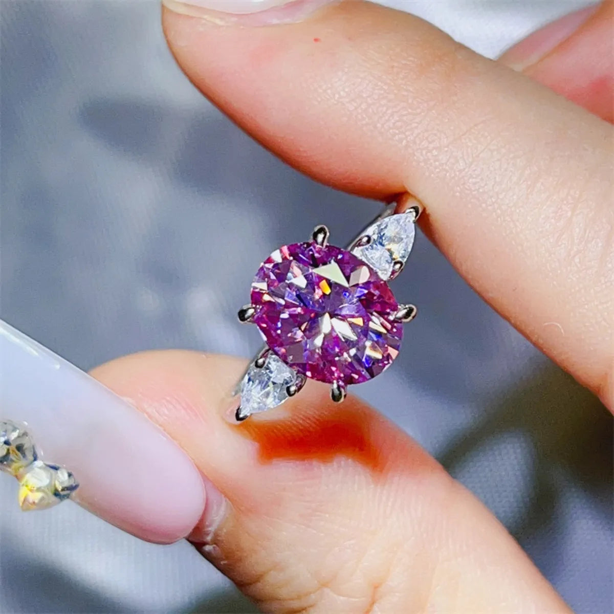 3 Carat Moissanite 925 Sterling Silver Ring OutfitFlow