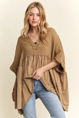 ADORA Oversized Mineral Washed Flare Top LATTE OutfitFlow