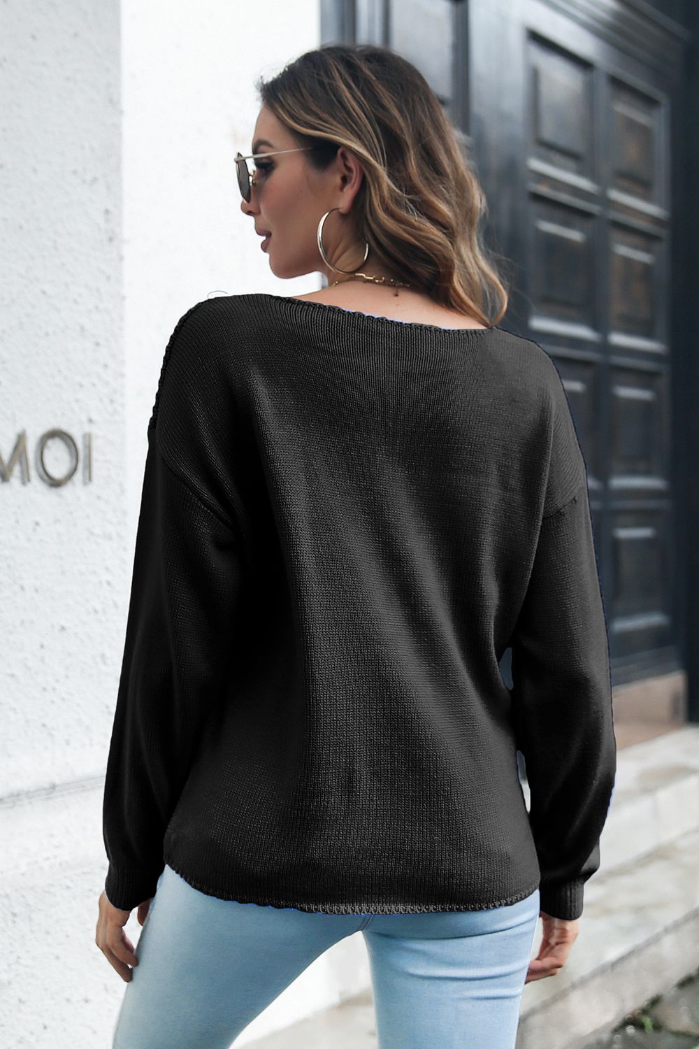 Cable-Knit V-Neck Sweater OutfitFlow