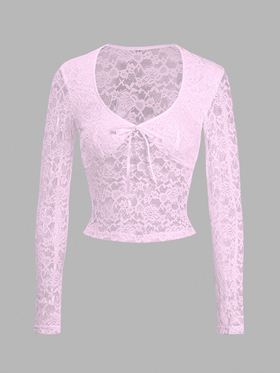 Outfit Flow - Devine Scoop Neck Long Sleeve Lace Top