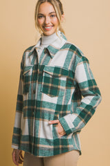 Love Tree Plaid Button Up Jacket