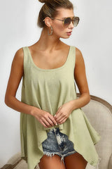 BiBi High and Low Flare Knit Tank Top OutfitFlow