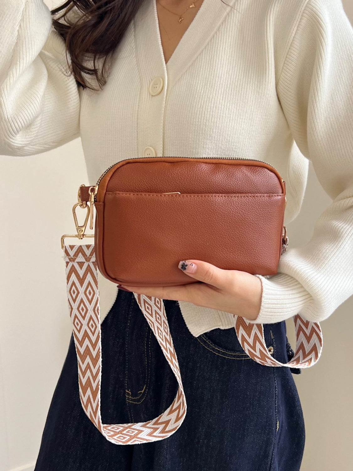 Outfit Flow - PU Leather Single Strap Crossbody Bag