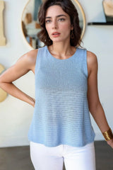 Sleeveless Knit Tank Top with Textured Pattern OutfitFlow
