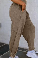 Vintage Wash High-Waisted Balloon Pants OutfitFlow
