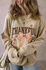 Outfit Flow - THANKFUL Bow Round Neck Long Sleeve Sweatshirt