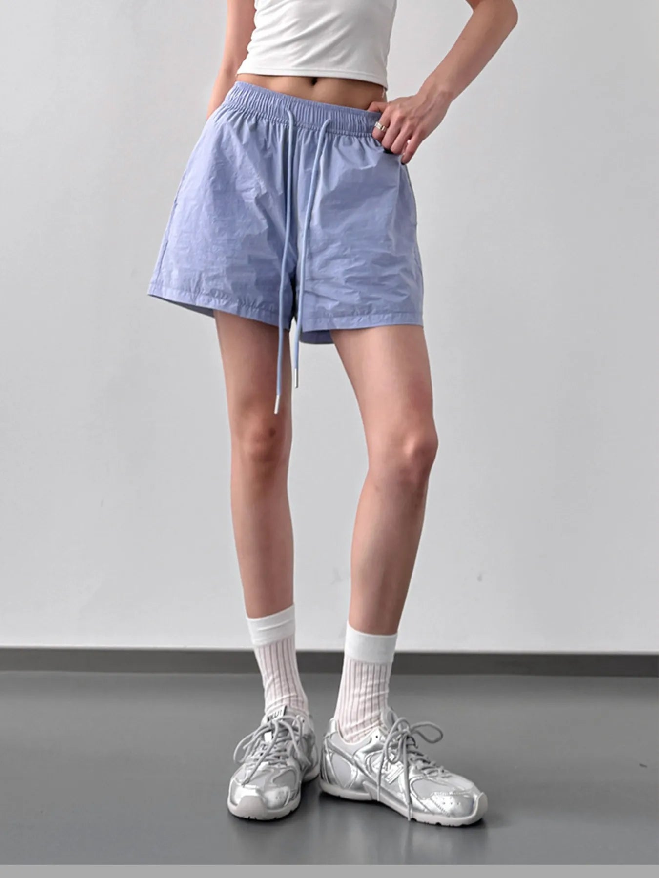 High Waisted Drawstring Shorts OutfitFlow