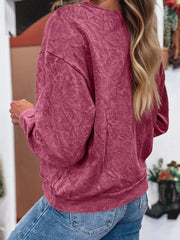 Saved By Grace Letter Embroidery Mineral Wash Loose Sweatshirt OutfitFlow