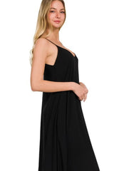 Zenana Woven Arc Hem Cami Dress With Flowy Pockets OutfitFlow