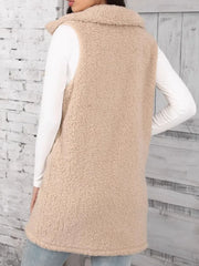 Button Up Teddy Vest Coat Trendsi