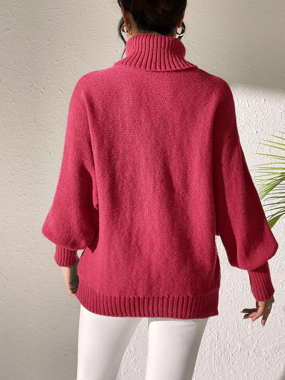 Turtleneck Long Sleeve Sweater OutfitFlow