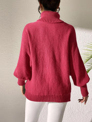 Turtleneck Long Sleeve Sweater OutfitFlow