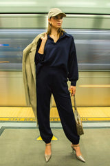 Umgee Drawstring Jogger Pants with Front Seam Detail OutfitFlow