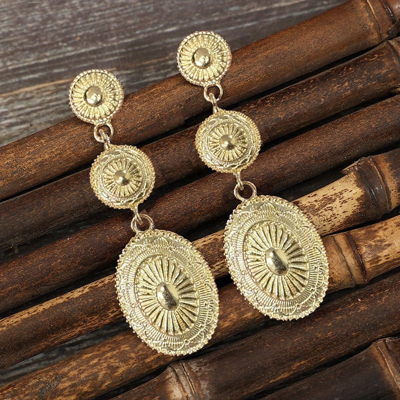 Vintage Alloy Dangle Earrings OutfitFlow