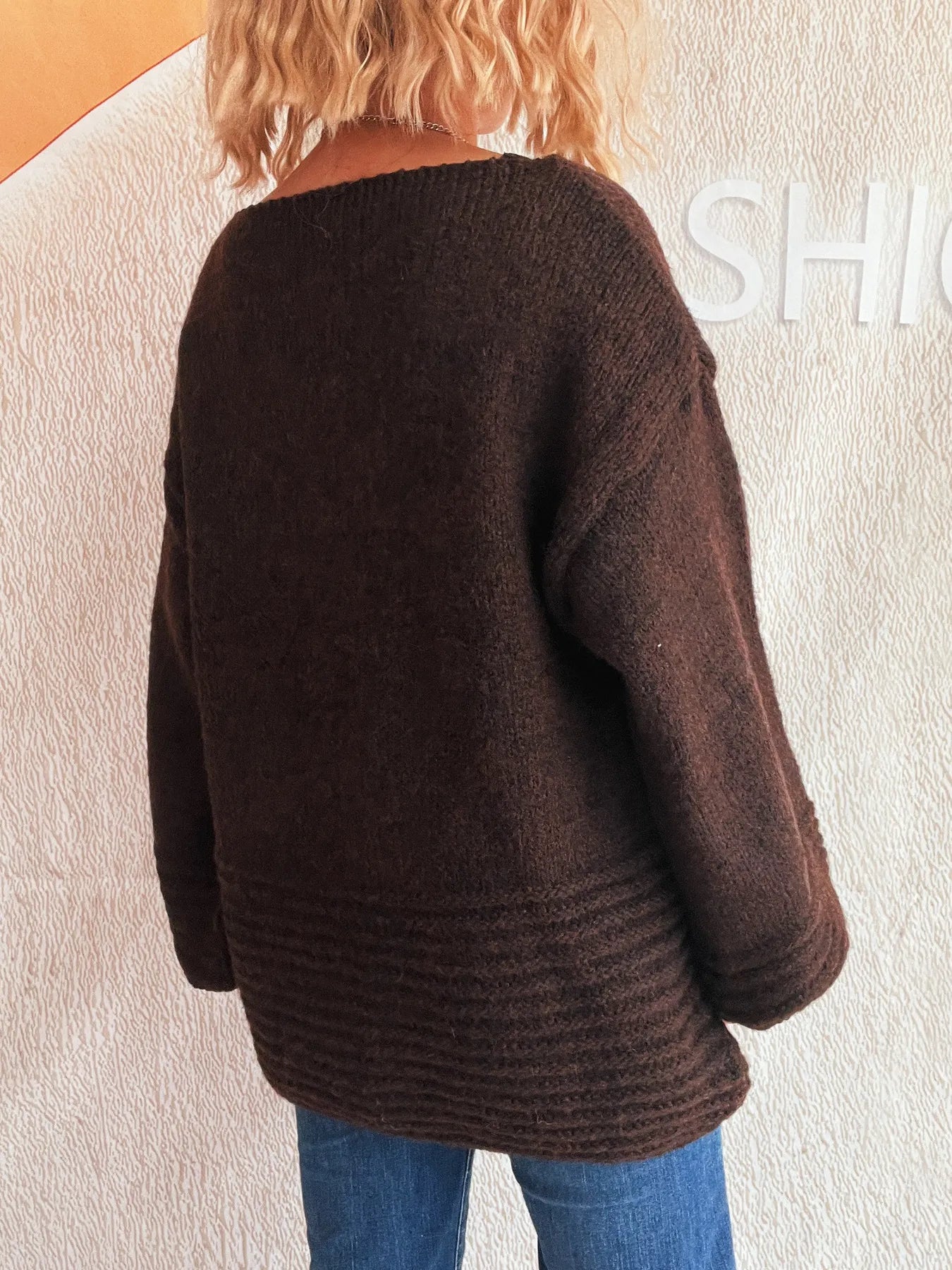 Relaxed Fit Round Neck Sweater Trendsi