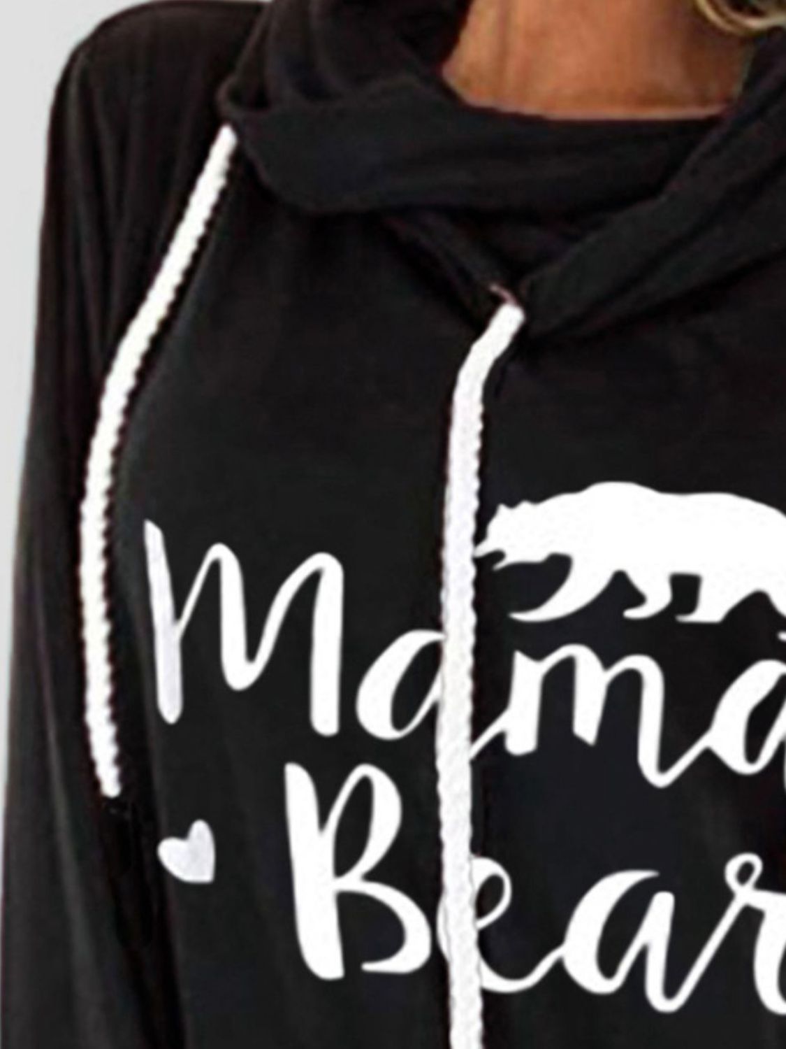 Outfit Flow - Drawstring Letter Graphic Long Sleeve Hoodie