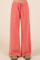 Outfit Flow - Mittoshop Mineral Wash French Terry Drawstring Wide Leg Pants