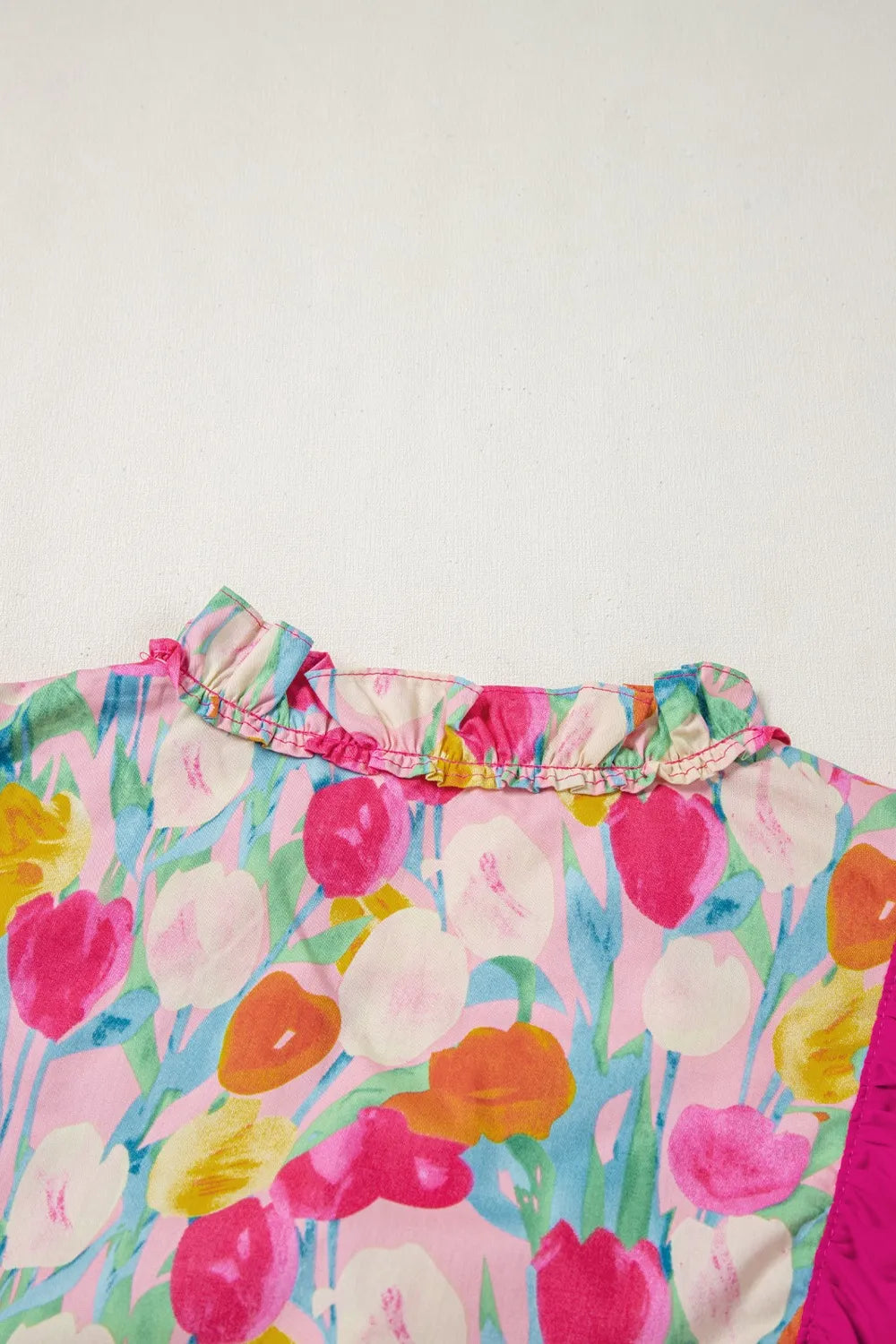 Floral Ruffle Layered Sleeve Blouse OutfitFlow
