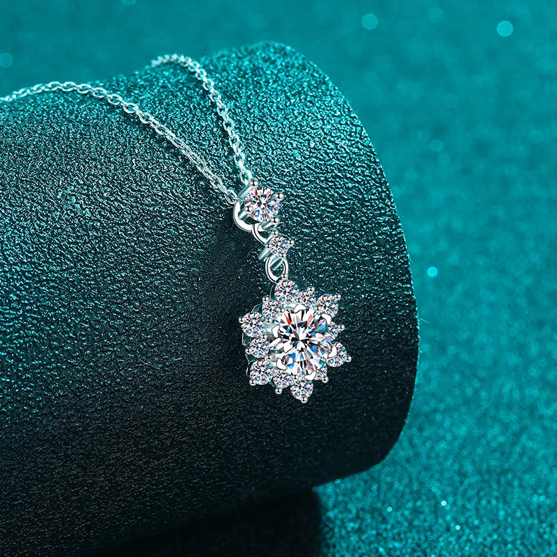 1 Carat Moissanite Zircon 925 Sterling Silver Necklace OutfitFlow
