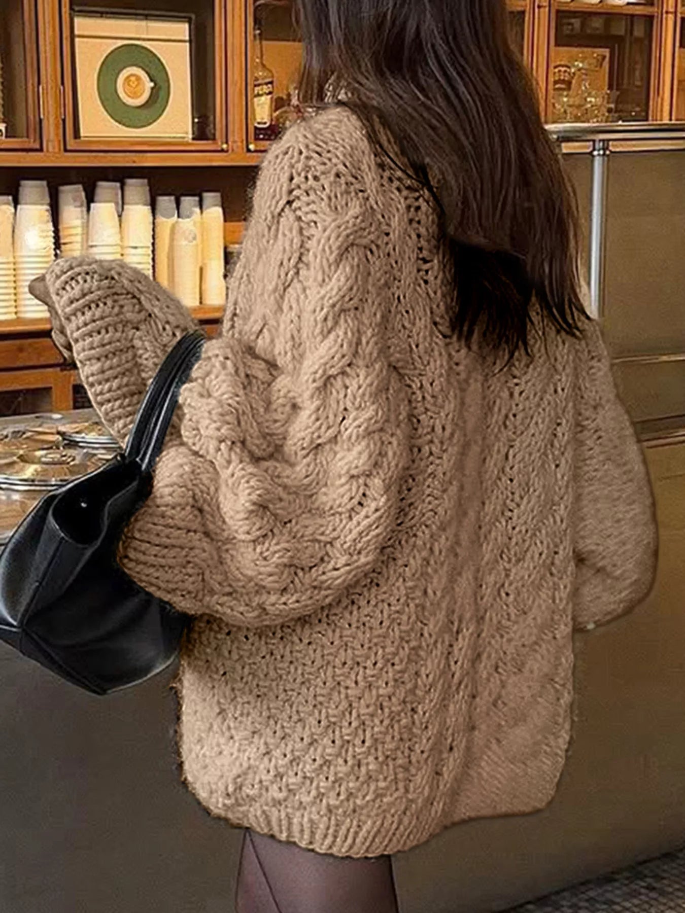Cable Knit Round Neck Sweater OutfitFlow