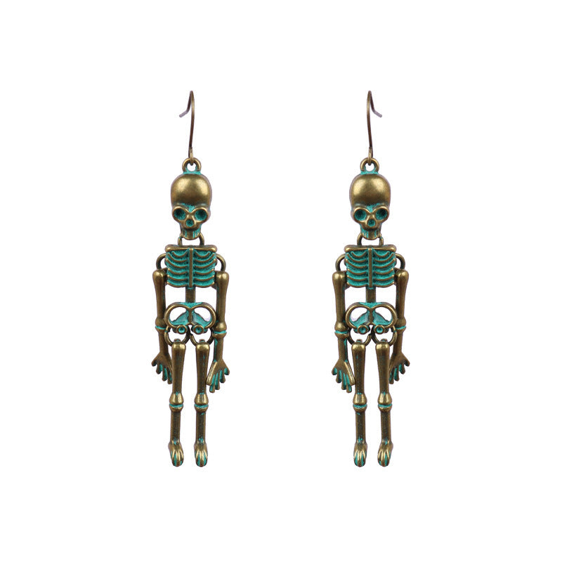 Skeleton Alloy Earrings Teal One Size OutfitFlow