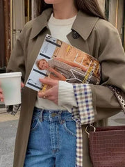 Button Up Raglan Sleeve Trench Coat Trendsi