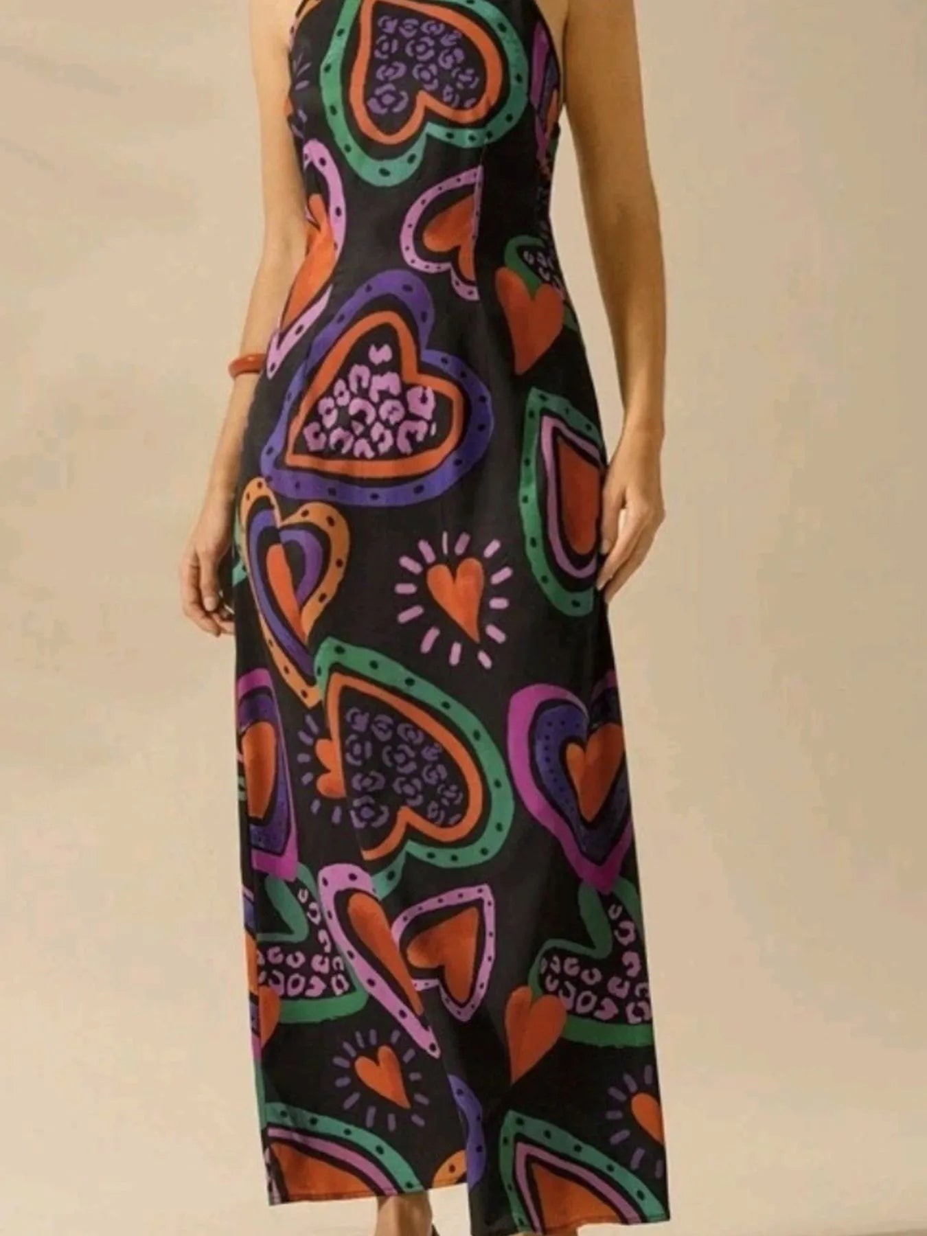 Printed Sleeveless Maxi Dress OutfitFlow