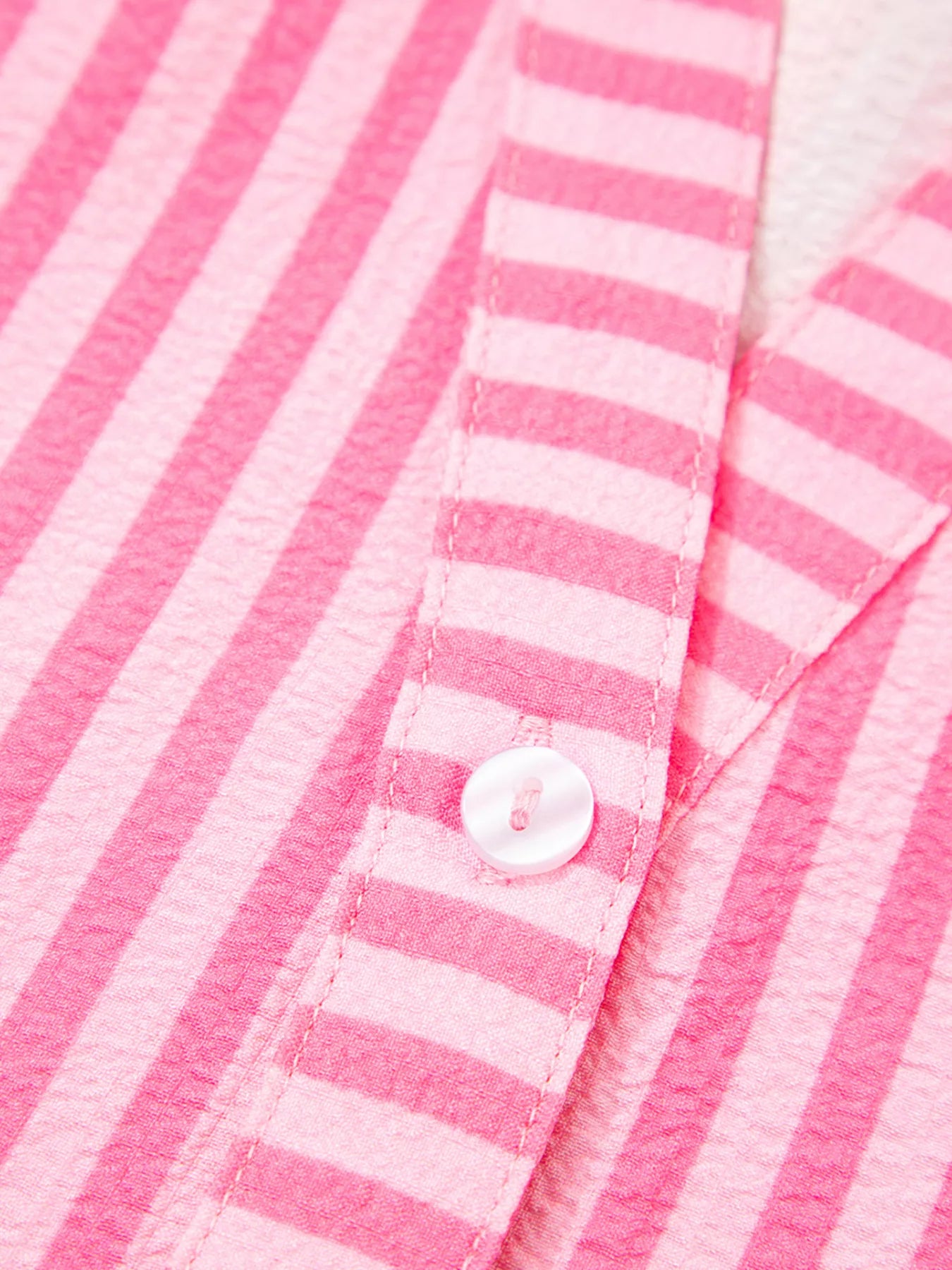 Stripe Flare Sleeve Half Placket Tiered Flowy Mini Dress OutfitFlow