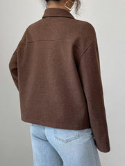 Casual Zip-Up Long Sleeve Jacket Trendsi