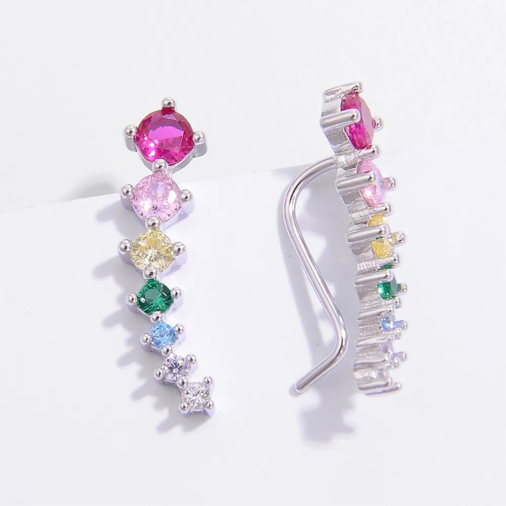 925 Sterling Silver Inlaid Zircon Earrings OutfitFlow
