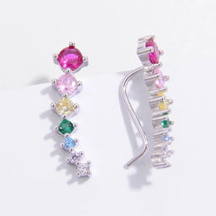 925 Sterling Silver Inlaid Zircon Earrings OutfitFlow
