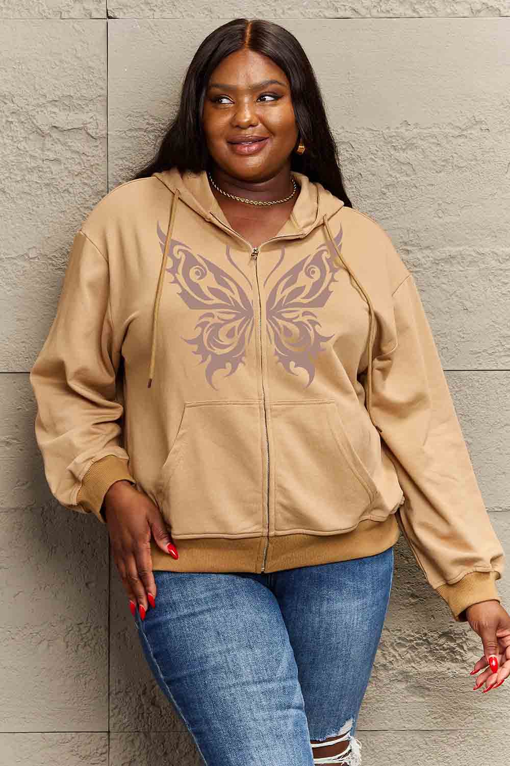 Outfit Flow - Simply Love Full Size Butterfly Graphic Hoodie