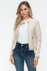 Outfit Flow - Snobbish PU Leather Zip Up Jacket with Pockets