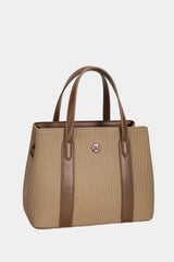 David Jones Canvas Handbag with Leather Trim COCOA BROWN One Size Trendsi