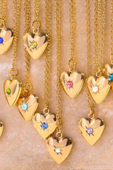 Zircon Heart Shape 14K Gold-Plated Pendant Necklace OutfitFlow