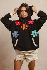 BiBi Patched Hoodie Top OutfitFlow