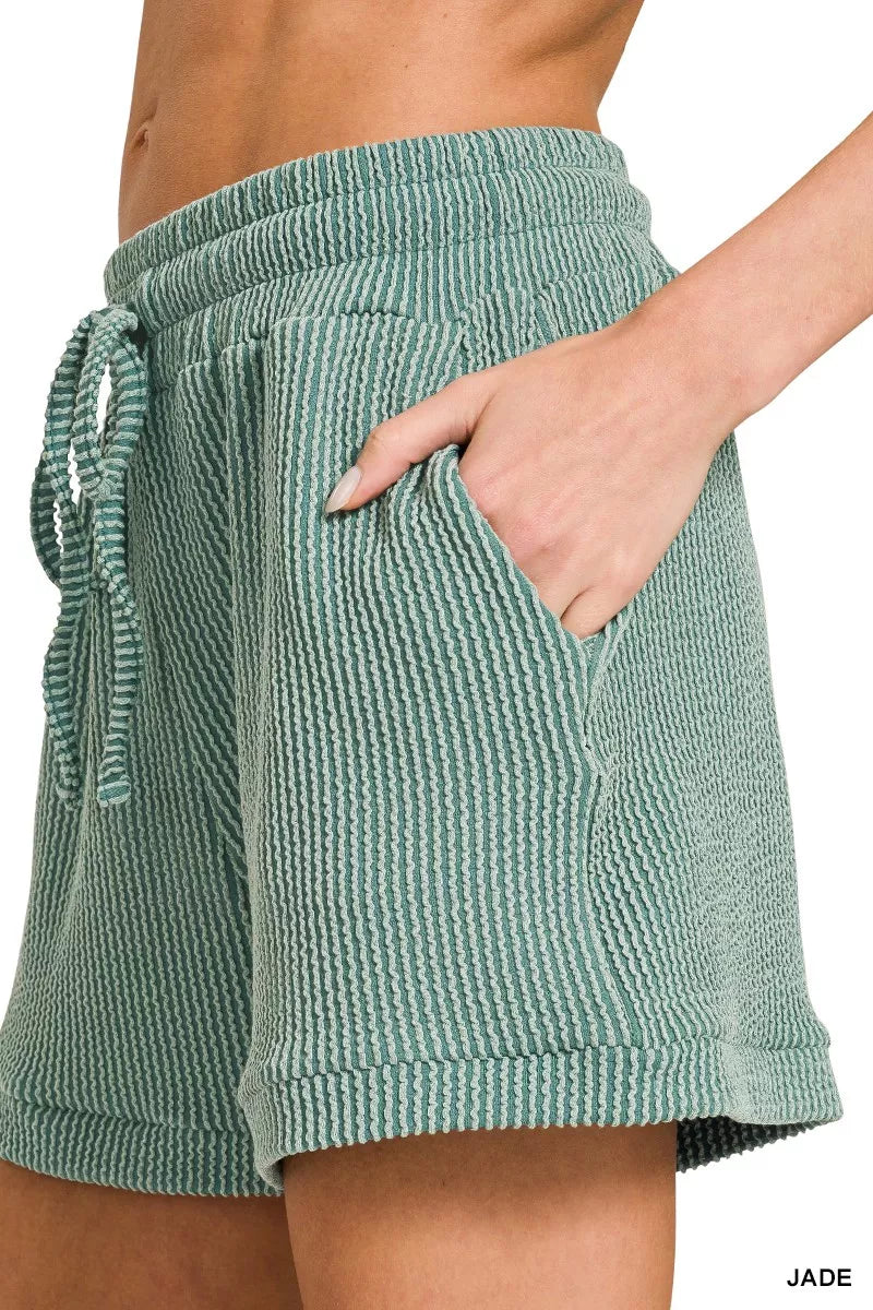 Zenana Raised Rib Cap Sleeve Top & Shorts Set OutfitFlow