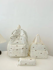 3-Piece Daisy Print Canvas Bag Set OutfitFlow