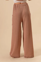 BiBi 2tone Cord Rib Waist Band Side Pocket Pants OutfitFlow