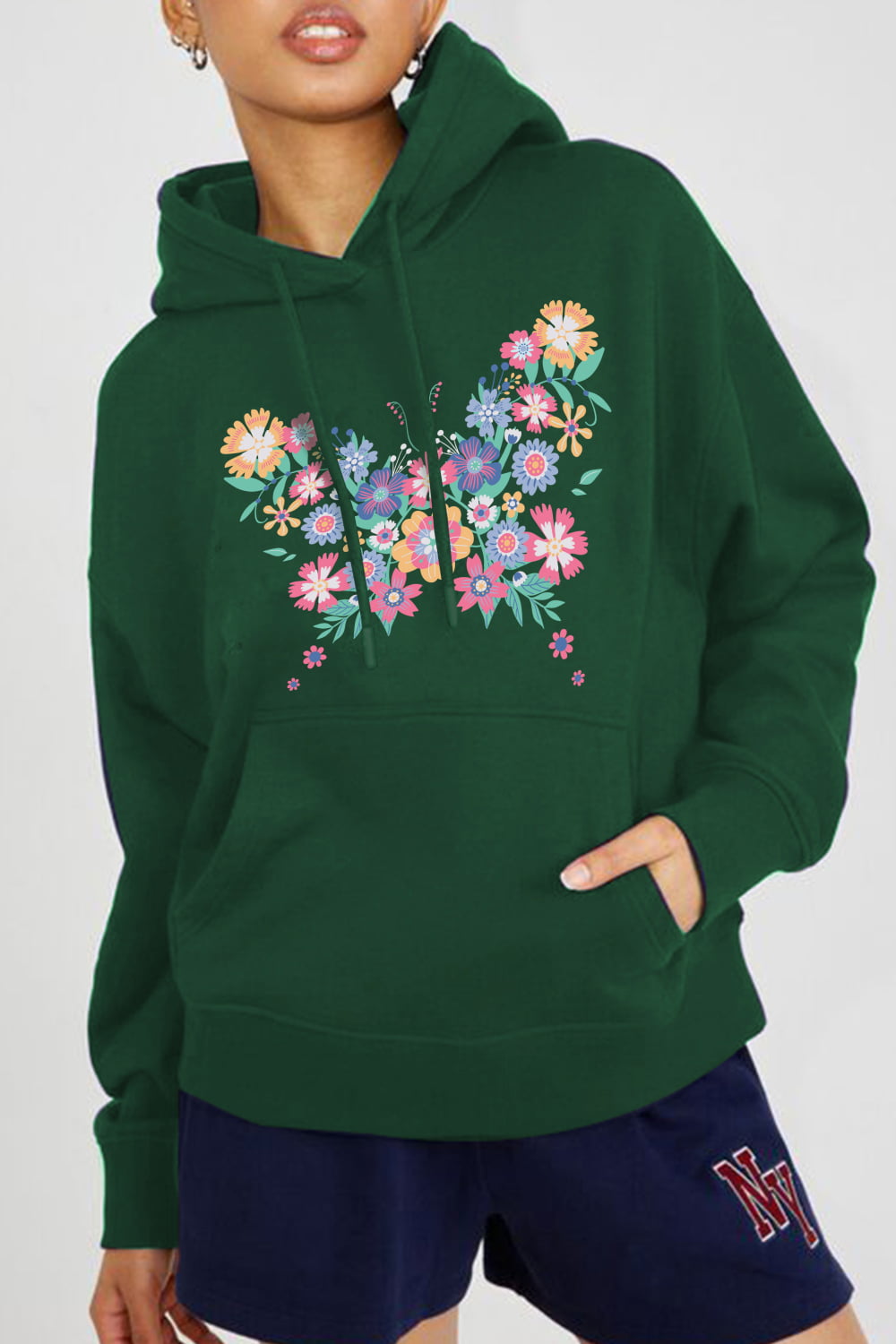 Outfit Flow - Simply Love Simply Love Full Size Floral Butterfly Graphic Hoodie