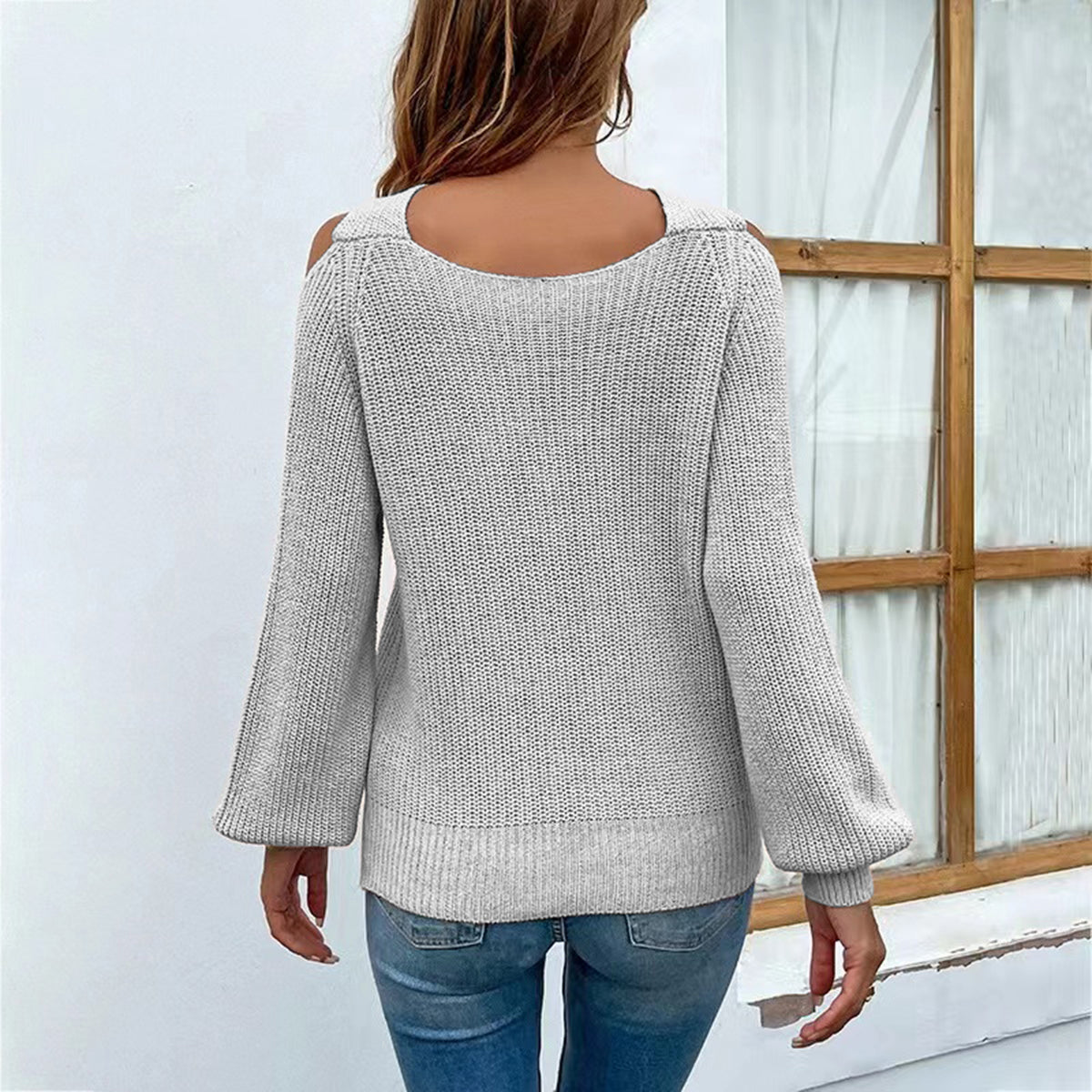Crisscross Cold-Shoulder Sweater OutfitFlow