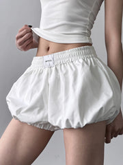 Elastic Waistband Bubble Shorts OutfitFlow