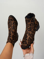 Outfit Flow - Leopard Point Toe Block Heel Boots