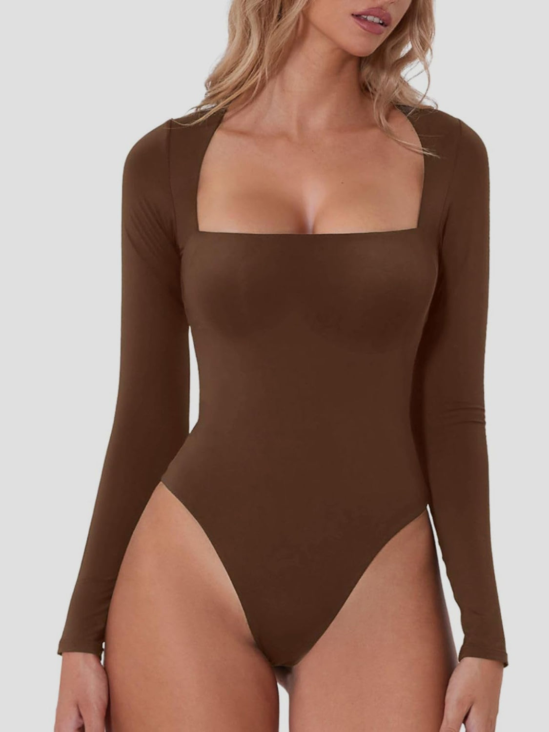 Outfit Flow - Square Neck Long Sleeve Bodysuit