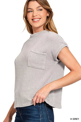 Zenana Chenille Waffle Short Sleeve Sweater OutfitFlow