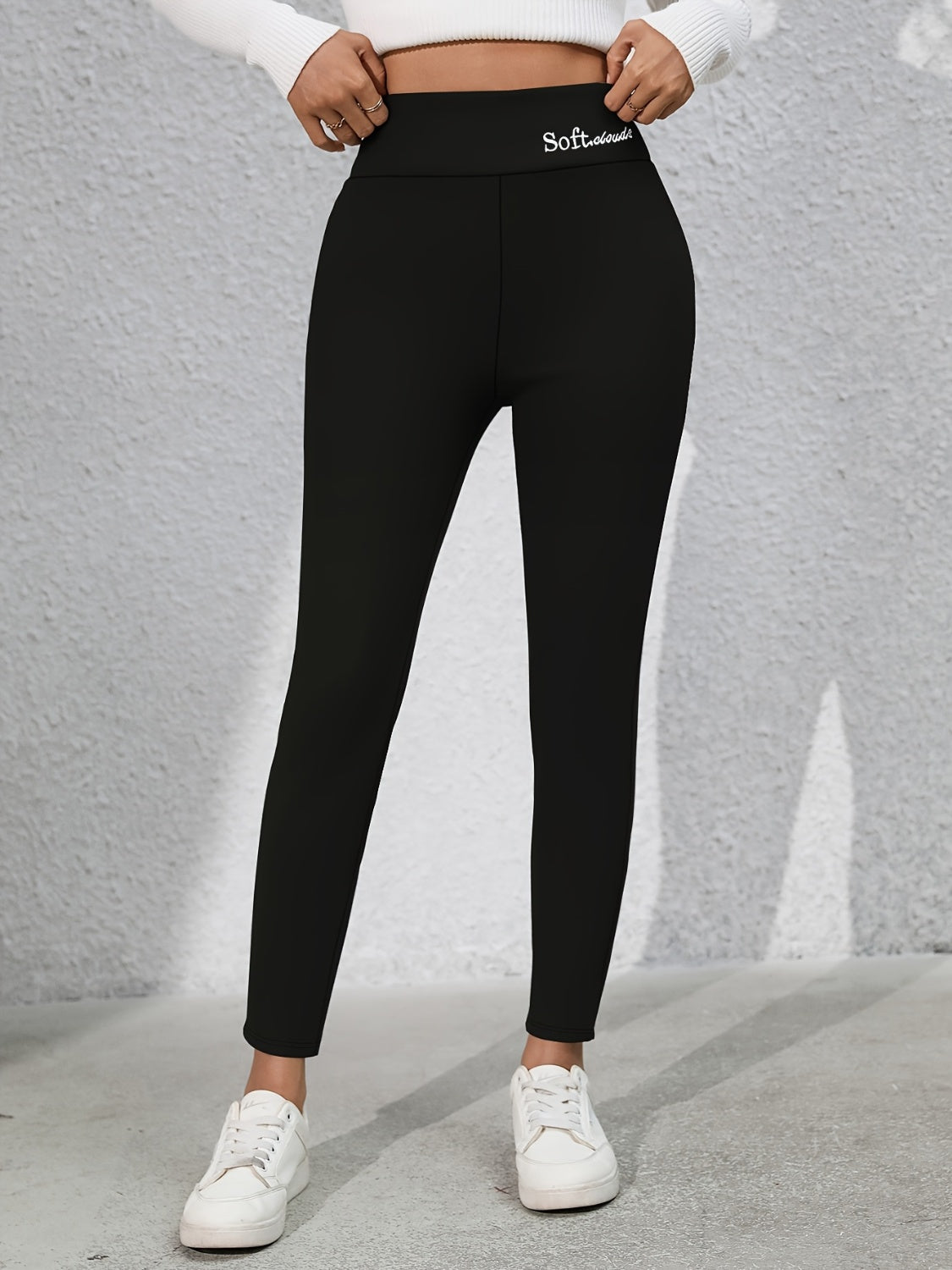 Outfit Flow - Full Size Letter Embroidered High Waist Leggings